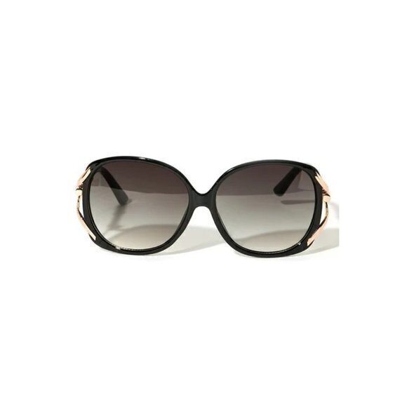 Don\'t Catch Feelings Round Frame‎ Temple Design Sunglasses Black main image 8